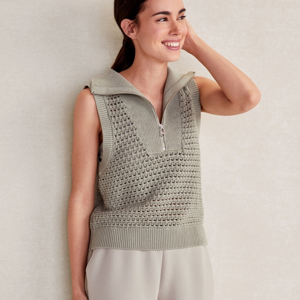 Varley Bains Half Zip in Seagrass